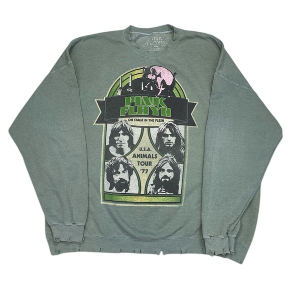 Urban Outfitters Pink Floyd The Animal Tour 77 Green Sweatshirt Men L Large XL